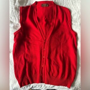 Vintage YSL Red Sweater Vest Cardigan